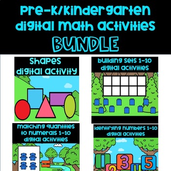 Preview of Pre-K/Kindergarten Digital Math Activities & Google Slides BUNDLE