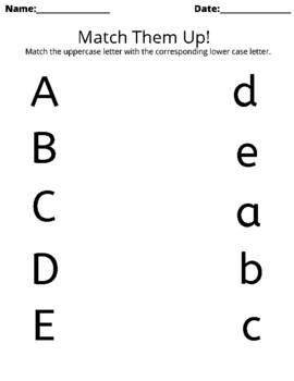 Uppercase and Lowercase Letter Matching by Cambreon kemp | TPT