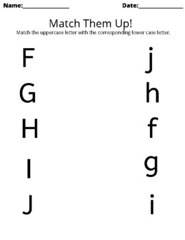 Uppercase and Lowercase Letter Matching by Cambreon kemp | TPT