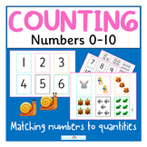 Pre K Kindergarten Matching Numbers to Quantities Task Cards