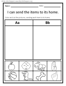 Preview of Pre-K & Kindergarten Worksheets 1 Page - Sorting Letters With ASL Hands