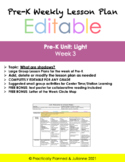Pre-K Light Unit Week 3 Editable Lesson Plan
