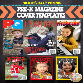 Preview of Pre-K Magazine Template Covers | Perfect Family Gift For Graduation or Holidays