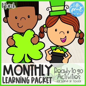 Preview of Pre-K Monthly Learning Packet [Ready to Go Activities] ● March