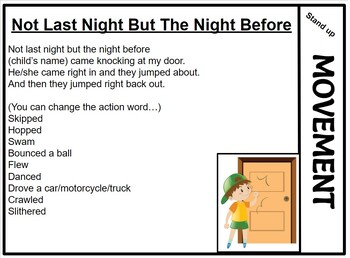 Preview of Prek/Preschool Song- Not Last Night But The Night Before (from my Song Book)