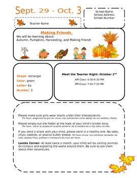 Preview of Pre K Newsletter Template