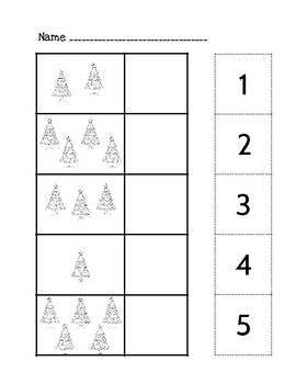 pre k numbers 1 5 christmas cut paste by cheri dunn tpt