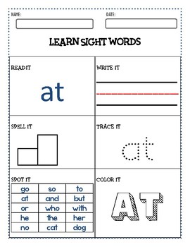 pre k pals sight words at by howard county homeschooling tpt