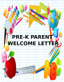 Preview of Pre-K Parent Welcome Letter