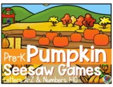 Pre-K Pumpkin Seesaw Activities (Math & Literacy)