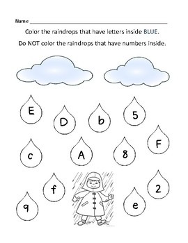 Pre K Raindrop Letter/Number Identification by Bridgette Halcomb