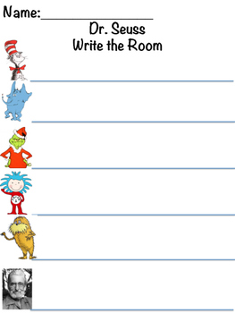 Dr. Seuss Write the Room by Simply Teaching Youngins | TpT