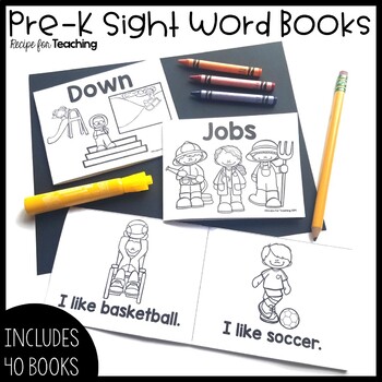 Preview of Pre-K Sight Word Books