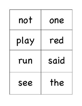 sight words for pre k