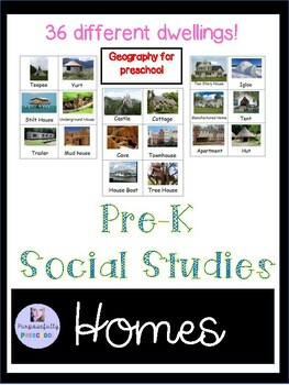 Preview of Pre-K Social Studies types of homes