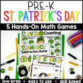 Pre-K St. Patrick's Day Leprechaun Math Center Games |Marc