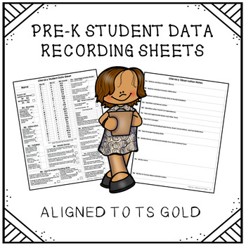 Preview of Pre-K Student Data Recording Sheets - TS Gold
