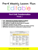 Pre-K Transformation Week 1 Editable Lesson Plan