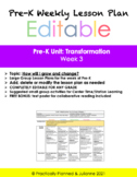 Pre-K Transformation Week 3 Editable Lesson
