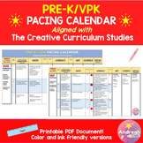 Pre-K VPK Pacing Calendar aligned with the Creative Curric