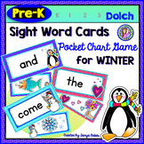 Pre-K: WINTER Dolch Sight Word Cards/Pocket Chart Game