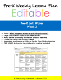 Pre-K Water Unit Week 3 Editable Lesson Plan