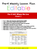 Pre-K Where We Live Week 2 Editable Lesson Plan