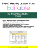Pre-K Where We Live Week 3 Editable Lesson Plan