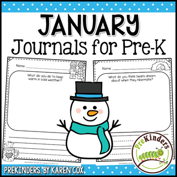 Pre-K Writing Journals: JANUARY by Karen Cox - PreKinders | TpT