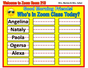 Preview of Pre-K Zoom Class Template