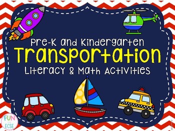 pre k kindergarten transportation literacy math activities by fun