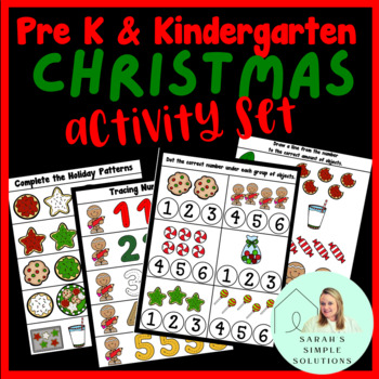 Pre K and Kindergarten Christmas/Holiday Learning Set | TPT