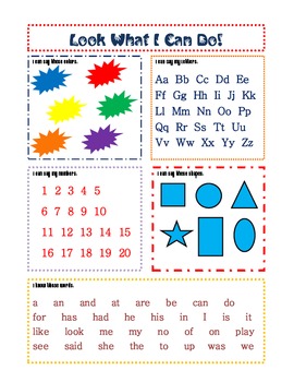Preview of Pre-K and Kindergarten Practice Page and Assessment Sheets