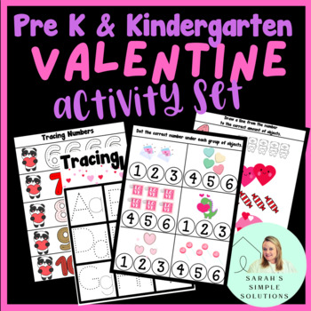 Preview of Pre K and Kindergarten Valentine Learning Activity Set