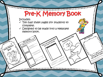 pre k end of the year memory book by more than worksheets tpt