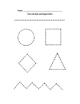 Preview of Pre-K line and shape tracing worksheet