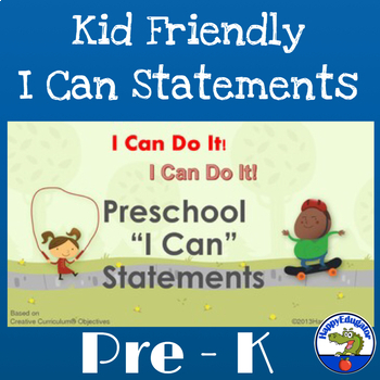 Preview of Pre-K or Preschool "I Can" Statements Back to School Posters