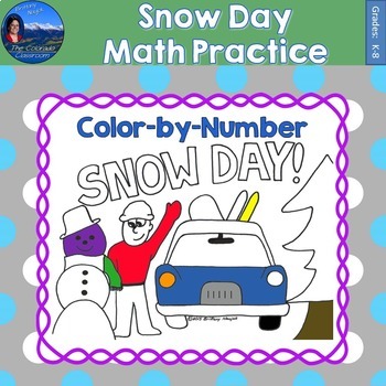 Preview of Snow Day Math Practice Color by Number Grades K-8 Bundle