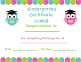 Kindergarten Certificate- Graduation/Stepping Up
