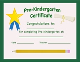 Pre-Kindergarten Certificate- Graduation/ Stepping up
