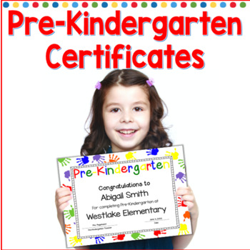 Preview of Pre-Kindergarten Completion Certificates