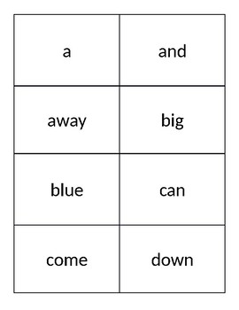 pre k dolch sight words