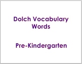 Pre-Kindergarten Dolch Vocabulary Sight Words PowerPoint a