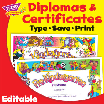 Preview of Pre-Kindergarten — Kindergarten Graduation Certificate Diploma | Print & Digital