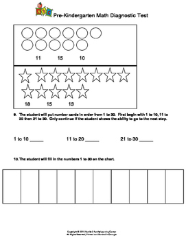 Pre-Kindergarten Math Diagnostic Test by Family 2 Family Learning Resources