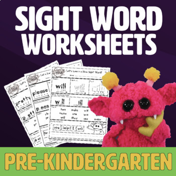 Preview of Pre-Kindergarten Sight Word Worksheets - Nimalz Kidz
