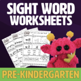 Pre-Kindergarten Sight Word Worksheets - Nimalz Kidz