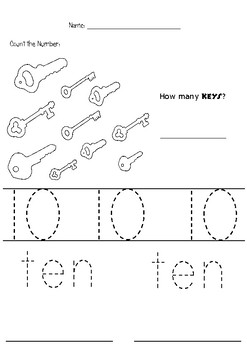 pre kinders counting and tracing number 10 by sandra tcs