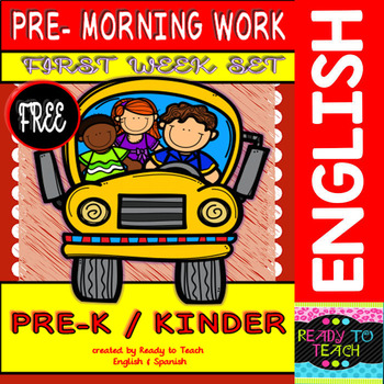 Preview of Pre - Morning Work FREEBIE (Sheets for the first week of Kindergarten)