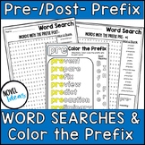 Pre- & Post- Prefix Word Searches Color the Reading Vocabu